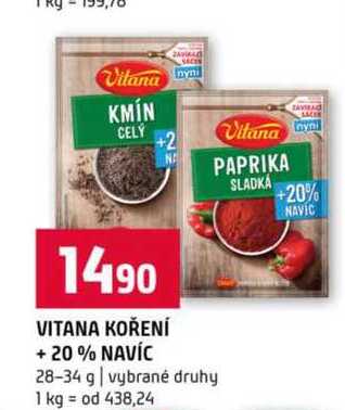 Vitana koření + 20 % navíc, 28-34g