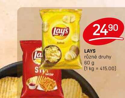 LAYS různé druhy 60 g 