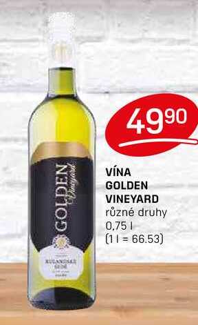 VÍNA GOLDEN VINEYARD různé druhy 0,75l