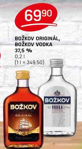 BOŽKOV ORIGINÁL, BOŽKOV VODKA 37,5 % 0,2l 