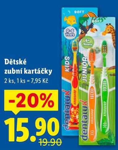 Dětské zubní kartáčky, 2 ks
