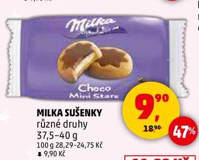 MILKA SUŠENKY, 37,5-40 g 