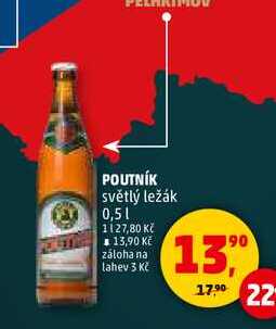 POUTNÍK světlý ležák, 0,5 l