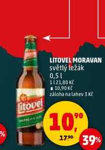 LITOVEL MORAVAN světlý ležák, 0,5 l