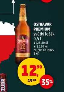 OSTRAVAR PREMIUM světlý ležák, 0,5 l