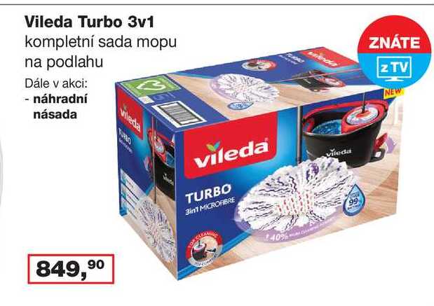 Vileda Turbo 3v1 kompletní sada mopu na podlahu