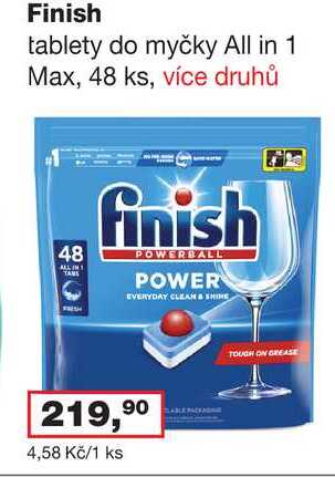 Finish tablety do myčky All in 1 Max, 48 ks, více druhů