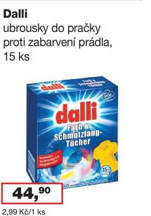 Dalli ubrousky do pračky proti zabarvení prádla, 15 ks