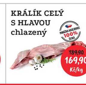 KRÁLÍK CELÝ S HLAVOU chlazený 1kg