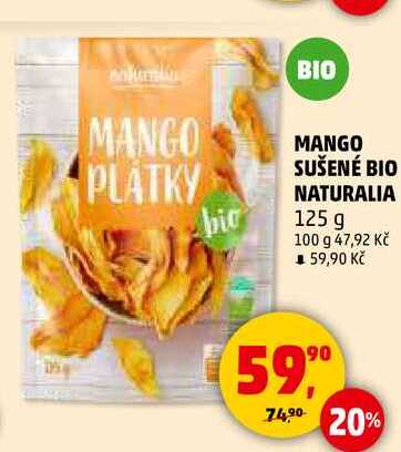 MANGO SUŠENÉ BIO NATURALIA, 125 g