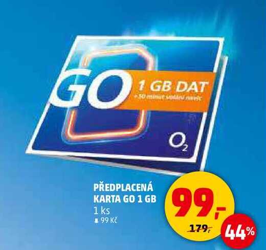 PŘEDPLACENÁ KARTA GO 1 GB, 1 ks