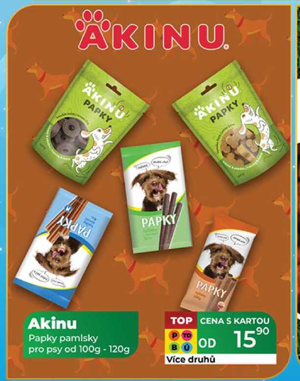 Akinu Papky pamlsky pro psy od 100g - 120g