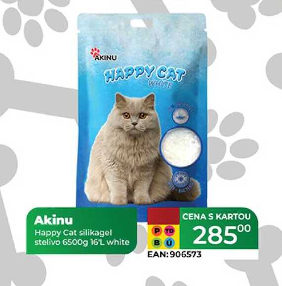 Akinu Happy Cat silikagel stelivo 6500g 16'L white