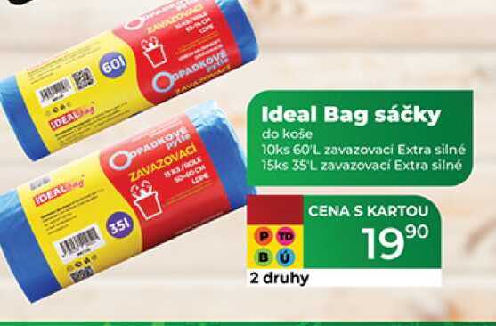Ideal Bag sáčky do koše 10ks 60'L zavazovaci Extra silné 15ks 35'L zavazovací Extra silné