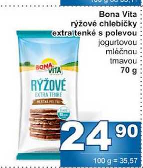 Bona Vita rýžové chlebíčky extra tenké s polevou 70g