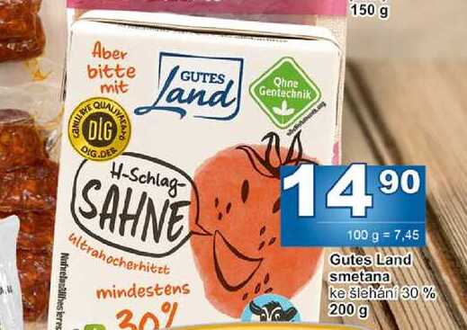 Gutes Land smetana ke šlehání 30% 200 g