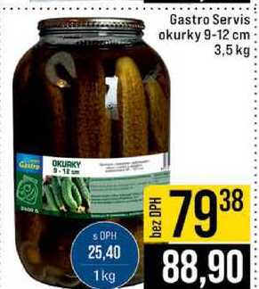 Gastro Servis okurky 9-12 cm 3,5 kg