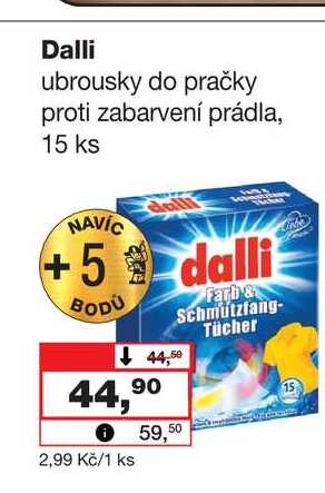 Dalli ubrousky do pračky proti zabarvení prádla, 15 ks