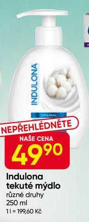 Indulona tekuté mýdlo různé druhy 250 ml