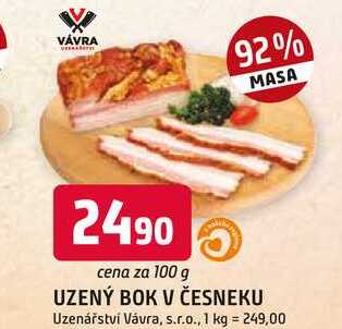 UZENÝ BOK V ČESNEKU 100g