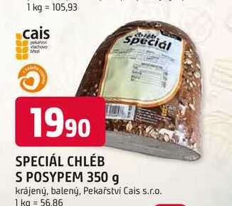 SPECIÁL CHLÉB S POSYPEM 350 g krájený, balený