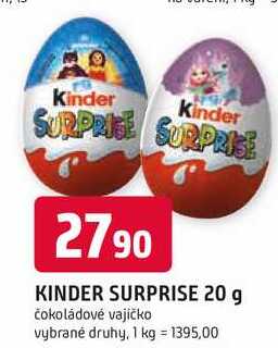 Kinder Surprise Sladké vajíčko s mléčnou čokoládou s překvapením 20g