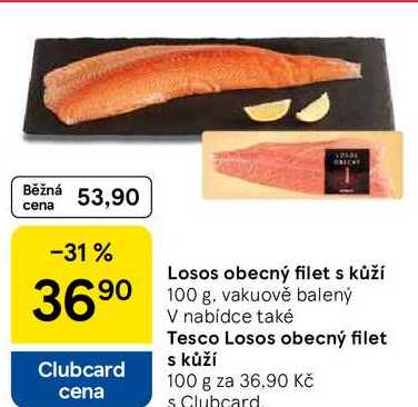Losos obecný filet s kůží, 100 g 
