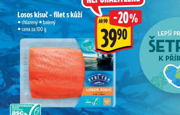Losos kisuč-filet s kůží  100 g