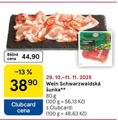 Wein Schwarzwaldská šunka, 80 g