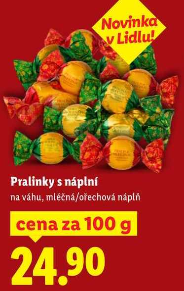 Pralinky s náplní, cena za 100 g