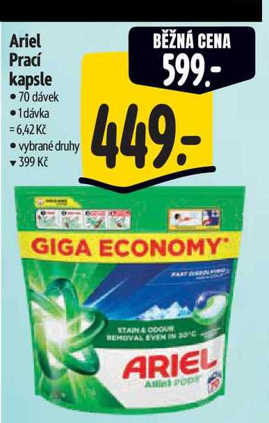 Ariel Prací kapsle 70 dáve