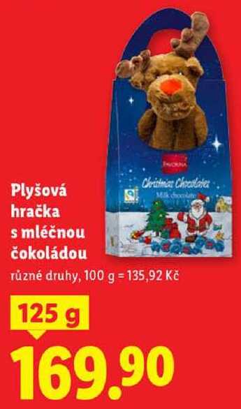 Plyšová hračka s mléčnou čokoládou, 125 g