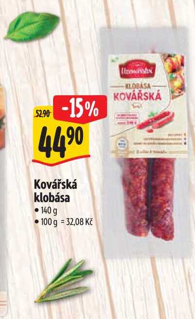 Kovářská klobása 140 g