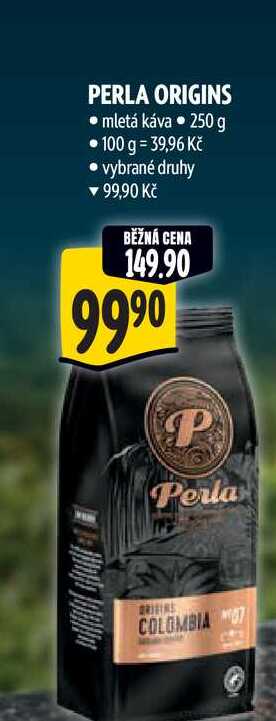 PERLA ORIGINS mletá káva 250 g