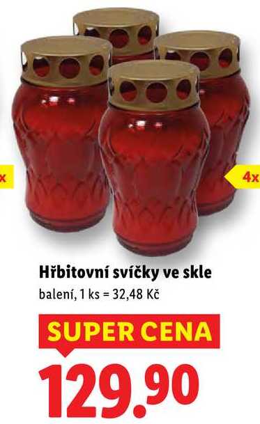 Hřbitovní svíčky ve skle