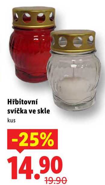 Hřbitovní svíčka ve skle