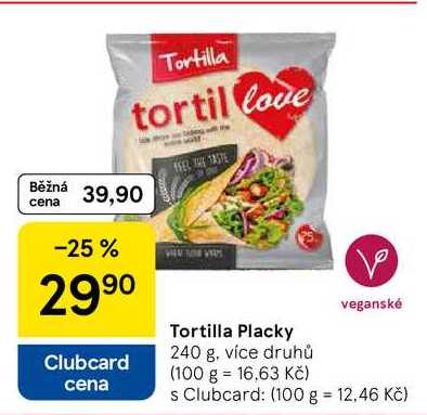 Tortilla Placky, 240 g, více druhů 