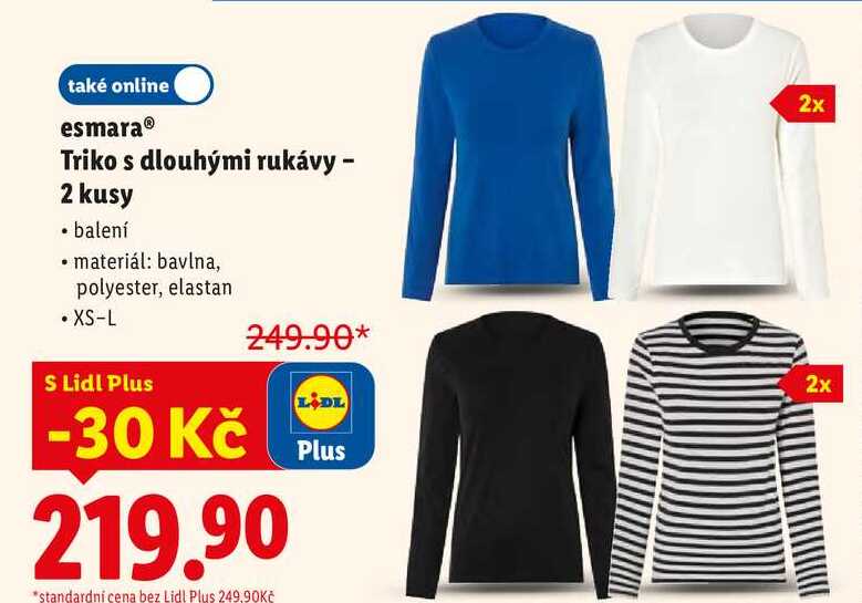 esmara Triko s dlouhými rukávy - 2 kusy