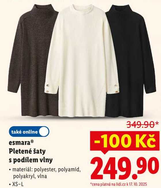 esmara Pletené šaty s podílem vlny