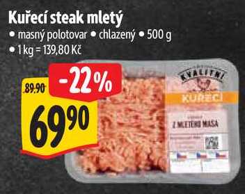 Kuřecí steak mletý, 500 g