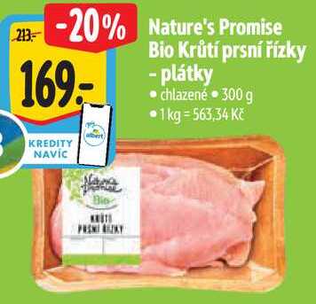 Nature's Promise Bio Krůtí prsní řízky - plátky, 300 g