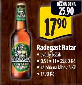 Radegast Ratar, 0,5 l