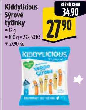 Kiddylicious Sýrové tyčinky, 12 g