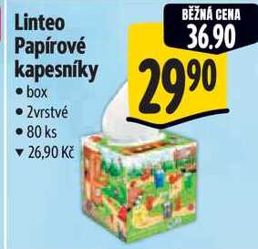 Linteo Papírové kapesníky, 80 ks