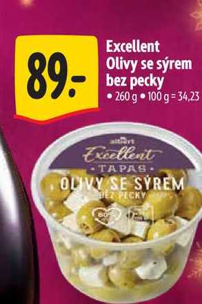 Excellent Olivy se sýrem bez pecky 260 g