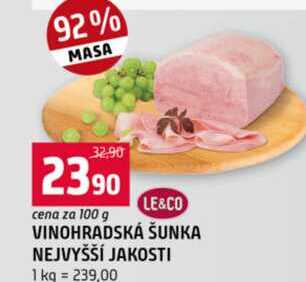 VINOHRADSKÁ ŠUNKA NEJVYŠŠÍ JAKOSTI 1 kg