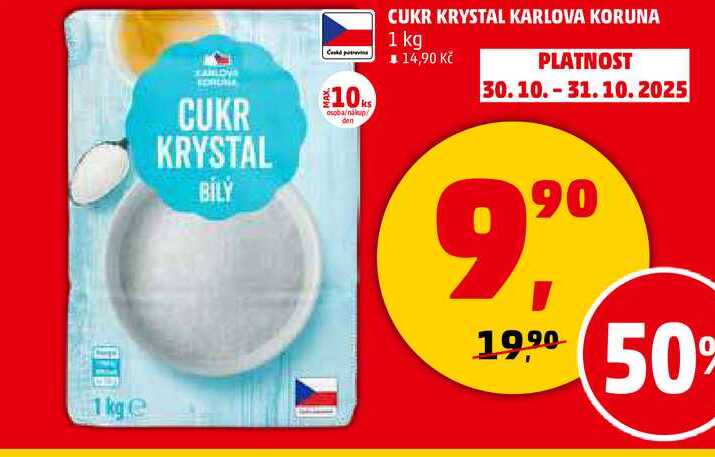 CUKR KRYSTAL KARLOVA KORUNA, 1 kg
