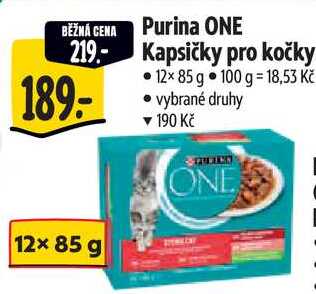 Purina ONE Kapsičky pro kočky, 12x 85 g