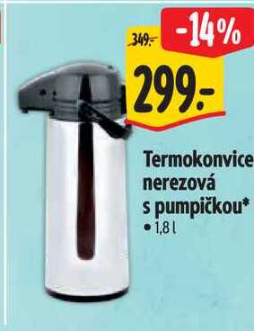 Termokonvice nerezová s pumpičkou