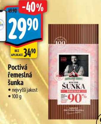 Poctivá řemeslná šunka, 100 g